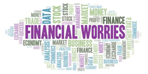 Preocupaciones Financieras Word Cloud Wordcloud Hecho Solo Con Texto —  Fotos de Stock