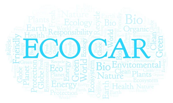 Eco Car Cuvânt Nor Wordcloud Realizat Numai Text — Fotografie, imagine de stoc