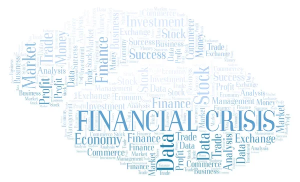 Crise Financeira Nuvem Palavras Wordcloud Feita Apenas Com Texto — Fotografia de Stock