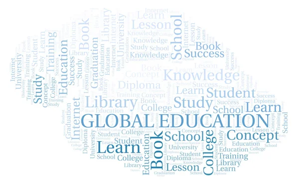 Global Education Nuvem Palavras Wordcloud Feita Apenas Com Texto — Fotografia de Stock