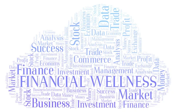 Financial Wellness Nuage Mots Wordcloud Fait Avec Texte Seulement — Photo