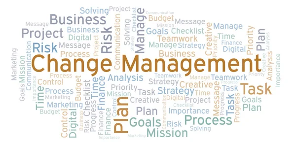 Change Management Word Cloud Hecha Solo Con Texto —  Fotos de Stock