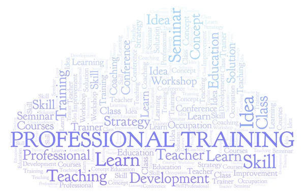 Professional Training word cloud. Wordcloud made with text only.