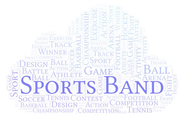 Sport Band Word Cloud Med Endast Text — Stockfoto