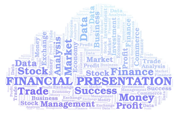 Financial Presentation word cloud, wordcloud made with text only.