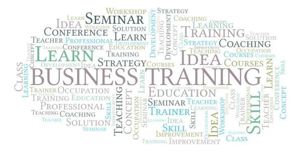 Business Training Word Cloud Wordcloud Nur Mit Text Erstellt — Stockfoto