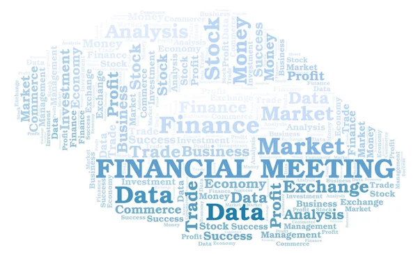 Encontro Financeiro Nuvem Palavras Wordcloud Feita Apenas Com Texto — Fotografia de Stock