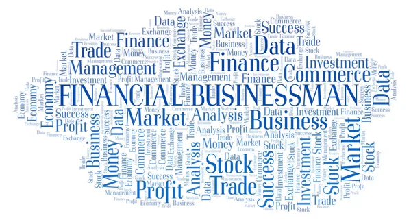 Finansiella Affärsman Word Cloud Wordcloud Gjorda Med Endast Text — Stockfoto