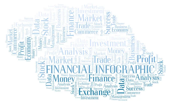 Pénzügyi Infographic Szó Felhő Wordcloud Készült Csak Szöveg — Stock Fotó