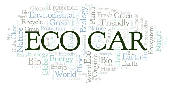 Eco Car Word Cloud Wordcloud Made Text Only — Stock Photo, Image