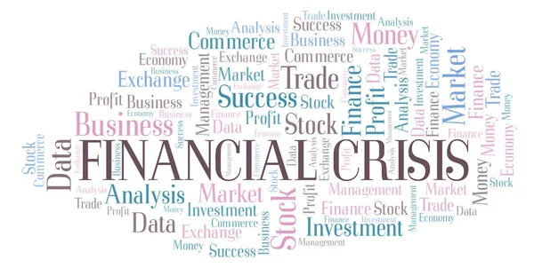 stock image Financial Crisis word cloud, wordcloud made with text only.