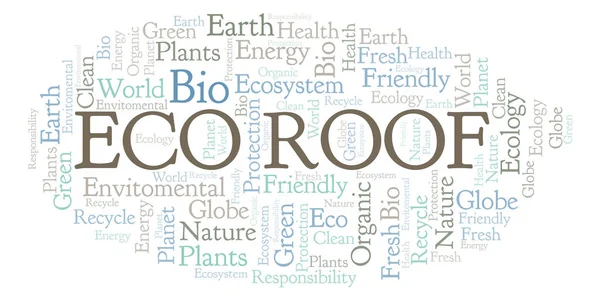 Eco Tető Szó Felhő Wordcloud Készült Csak Szöveg — Stock Fotó