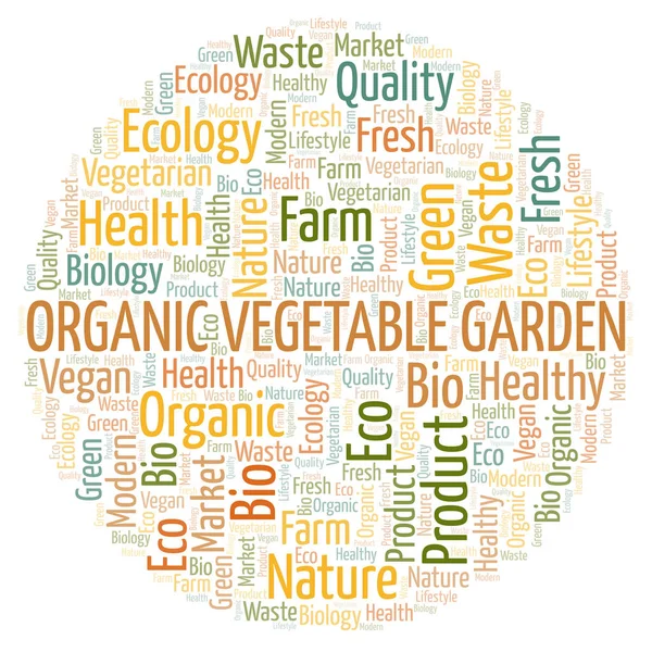 Biologischer Gemüsegarten Wortwolke Wortwolke Nur Mit Text — Stockfoto