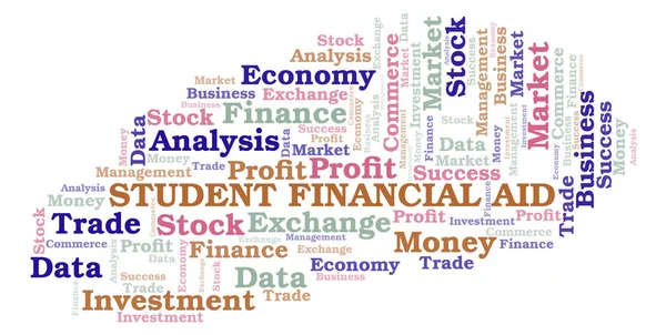 Student Financiële Steun Word Cloud Wordcloud Gemaakt Met Alleen Tekst — Stockfoto