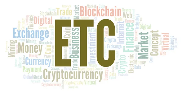 Enz Ethereum Classic Cryptocurrency Munt Word Cloud Word Cloud Gemaakt — Stockfoto