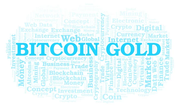 Bitcoin Gold Криптовалюта Монета Хмара Слова Хмара Слів Зроблена Лише — стокове фото