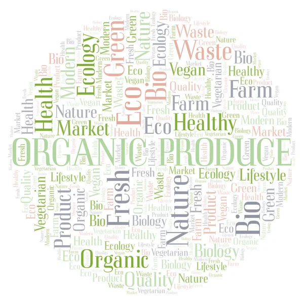 Organic Produce Word Cloud Wordcloud Made Text Only — Stock Photo, Image
