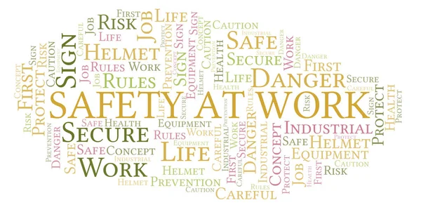 Sicurezza Sul Lavoro Word Cloud Nuvola Parole Fatta Solo Con — Foto Stock