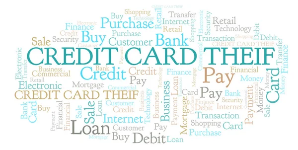 Credit Card Theif Word Cloud Wordcloud Made Text Only — Stock Photo, Image