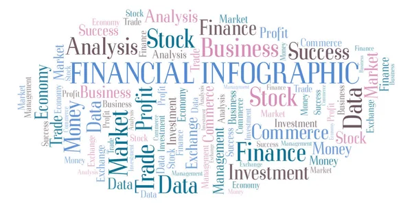 Financial Infographic Word Cloud Wordcloud Made Text Only — Stock Photo, Image