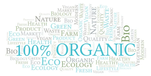 100 Percent Organic Word Cloud Wordcloud Made Text Only — Stock Photo, Image