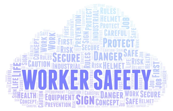 Worker Safety Word Cloud Nuvola Parole Fatta Solo Con Testo — Foto Stock