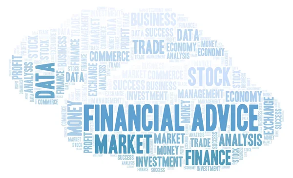 Financial Advice Nuvem Palavras Wordcloud Feita Apenas Com Texto — Fotografia de Stock