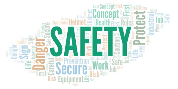 Safety word cloud. Word cloud made with text only.