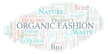 Organik moda kelime bulutu, yalnızca metin ile yapılan wordcloud.