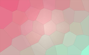 Pastel dev altıgen arka plan illüstrasyon kırmızı ve aqua