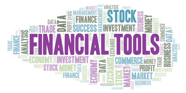 Financial Tools Nuage Mots Wordcloud Fait Avec Texte Seulement — Photo