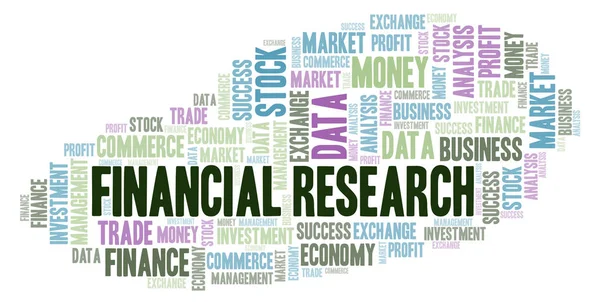 Pénzügyi Kutatás Szó Felhő Wordcloud Készült Csak Szöveg — Stock Fotó