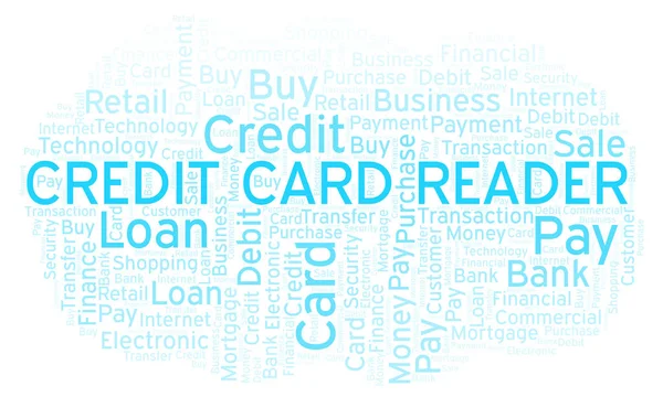 Credit Card Reader Word Cloud Wordcloud Gemaakt Met Alleen Tekst — Stockfoto
