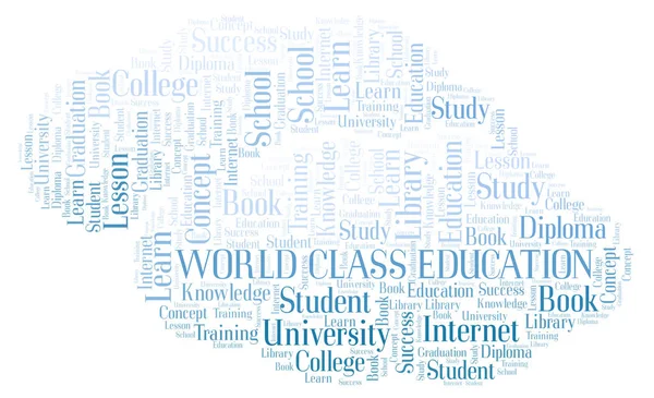 Educação Classe Mundial Nuvem Palavras Wordcloud Feita Apenas Com Texto — Fotografia de Stock