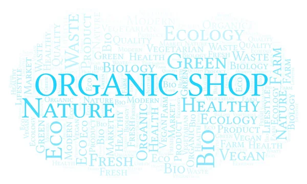 Organic Shop Nube Palabras Nube Palabras Hecha Solo Con Texto — Foto de Stock