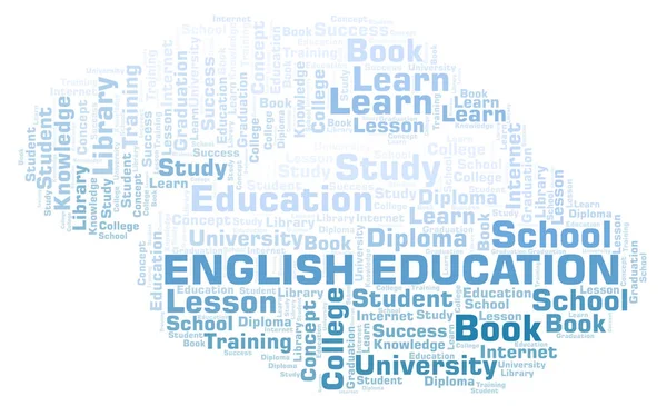 Englisch Bildung Word Cloud Wordcloud Nur Mit Text — Stockfoto