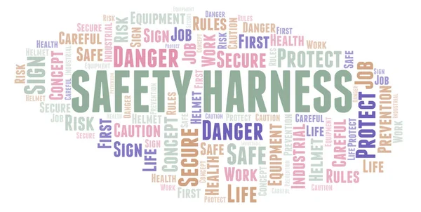 Safety Harness word cloud. Word cloud made with text only.