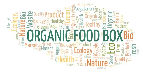 Organic Food Box Word Cloud Wordcloud Made Text Only — Stock Photo, Image