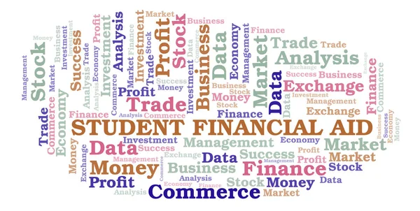 Student Financiële Steun Word Cloud Wordcloud Gemaakt Met Alleen Tekst — Stockfoto