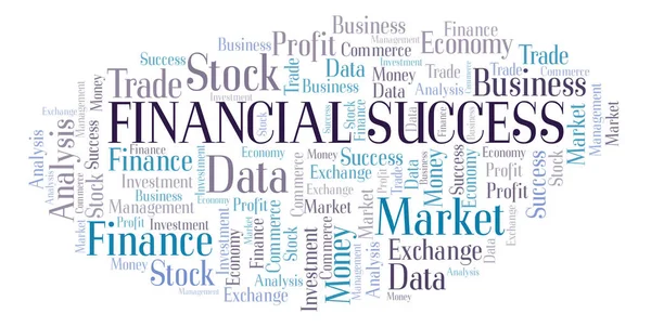 Sucesso Financeiro Nuvem Palavras Wordcloud Feita Apenas Com Texto — Fotografia de Stock