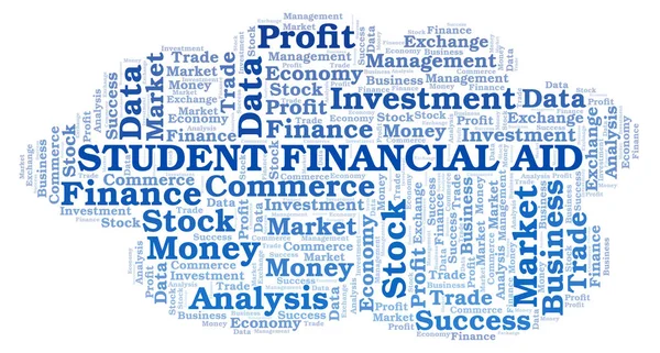 Student Financiële Steun Word Cloud Wordcloud Gemaakt Met Alleen Tekst — Stockfoto