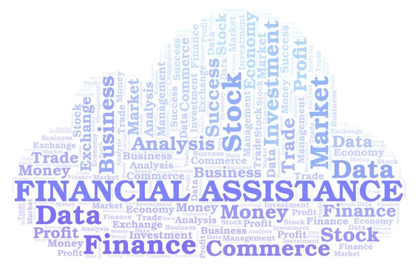 Financial Assistance Nuvem Palavras Wordcloud Feita Apenas Com Texto — Fotografia de Stock