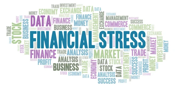 Financial Stress Nuvem Palavras Wordcloud Feita Apenas Com Texto — Fotografia de Stock