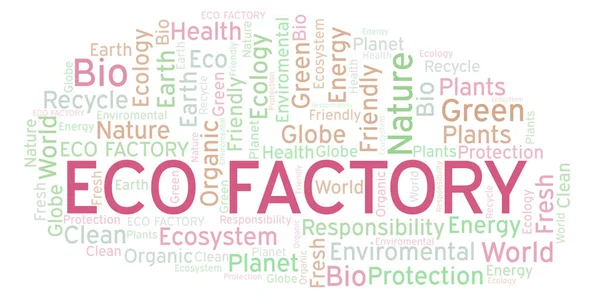 Eco Fabriken Word Cloud Wordcloud Gjorda Med Endast Text — Stockfoto