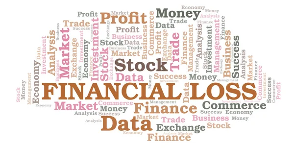 Perda Financeira Nuvem Palavras Wordcloud Feita Apenas Com Texto — Fotografia de Stock