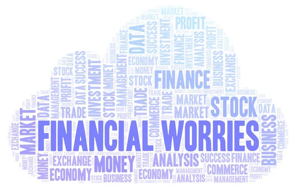 Finanzsorgen Wortwolke Wortwolke Nur Mit Text — Stockfoto