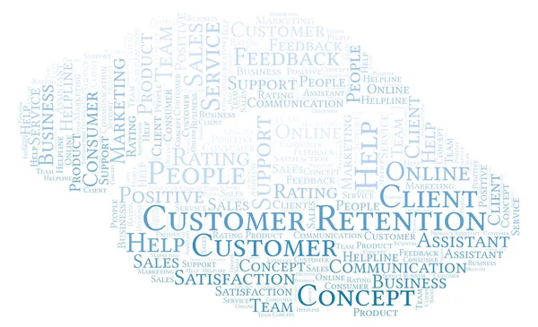 Customer Retention word cloud. Made with text only.