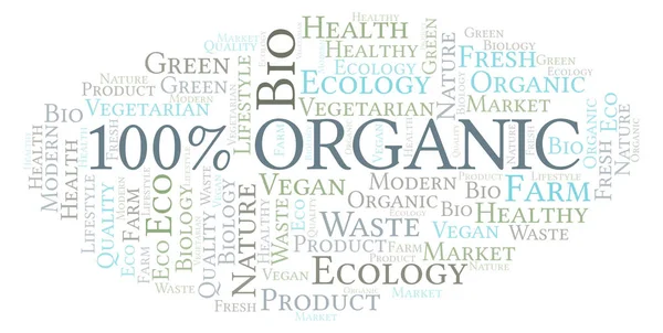 100 Percent Organic Word Cloud Wordcloud Made Text Only — Stock Photo, Image