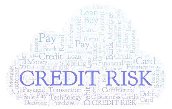 Kredi Risk Kelime Bulutu Yalnızca Metin Ile Yapılan Wordcloud — Stok fotoğraf