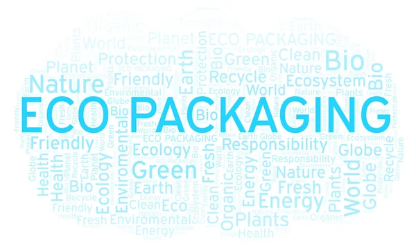 Eco Packaging Mot Nuage Wordcloud Fait Avec Texte Seulement — Photo